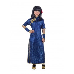 Disfraz China Azul Qi-pao