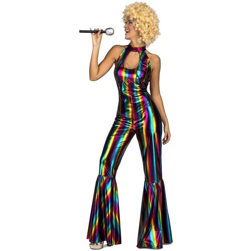 Disfraz de Rainbow Disco Jumpsuit T-M/L