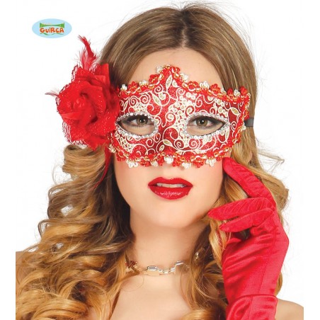 ANTIFAZ ROJO CON FLOR