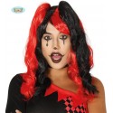 PELUCA MELENA ROJA Y NEGRA EN CAJA