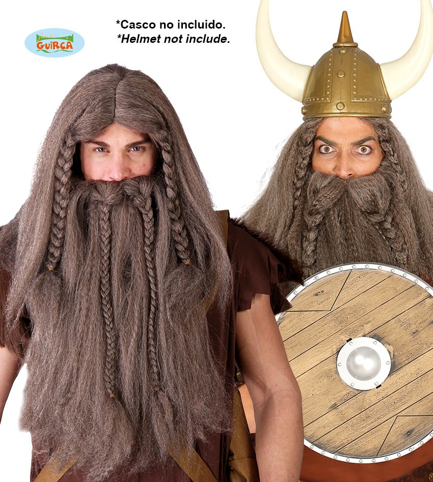 Peluca con Barba de Vikingo