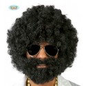 PELUCA AFRO NEGRA CON BARBA (ENVASE CAJA)