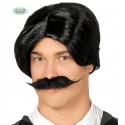 PELUCA NEGRA CON BIGOTE EN CAJA