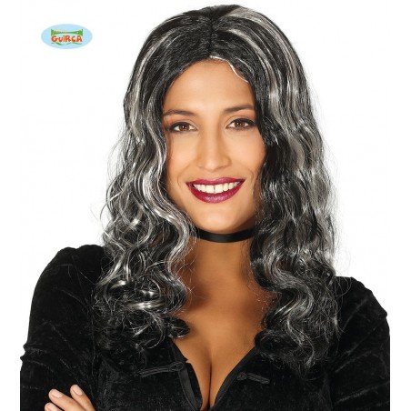 PELUCA MELENA NEGRA CON MECHAS EN CAJA