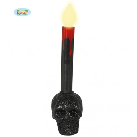 VELA CALAVERA LED AMARILLO 22 CMS.