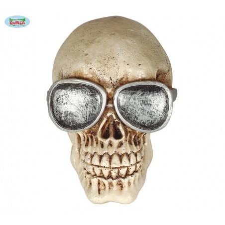CALAVERA CON GAFAS RESINA 11 CMS.