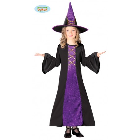 DISFRAZ DE BRUJA INFANTIL LILA/NEGRA