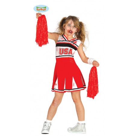 DISFRAZ DE CHEERLEADER ZOMBIE INFANTIL TALLA 5-6 AÑOS