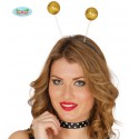 DIADEMA BOLAS ESCARCHA ORO