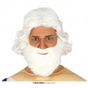 G4645 PELUCA Y BARBA BLANCA DIOS DEL MAR EN CAJA