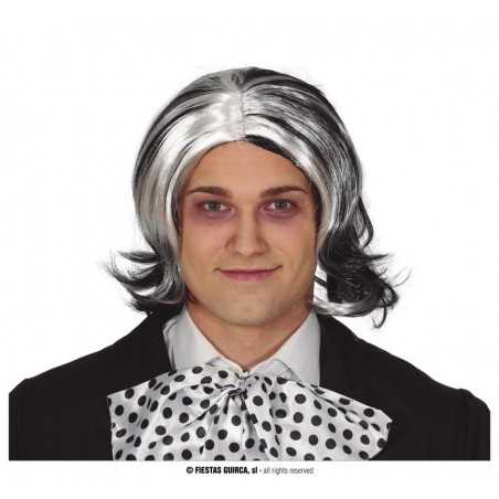 PELUCA  NEGRA  CON MECHAS EN CAJA