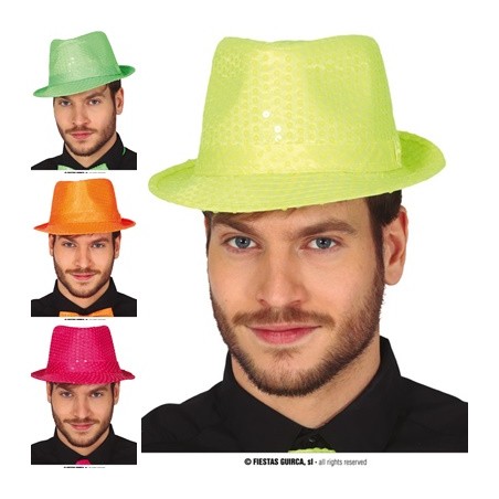 GORRO GANGSTER LENTEJUELAS NEON