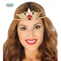 DIADEMA METAL.ORO SUPER HEROINA