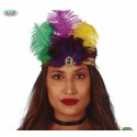 CINTA LENTEJUELAS ORO CON PLUMAS