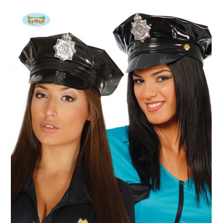 GORRA POLICIA DE VINILO CON PLACA