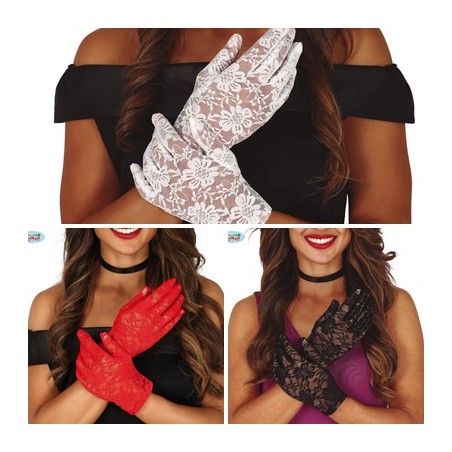 GUANTES CALADOS 22 CM. COLORES