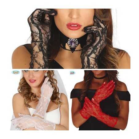 GUANTES CALADOS 38 CM. COLORES