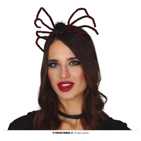 DIADEMA  ARAÑA  ROJA Y NEGRA