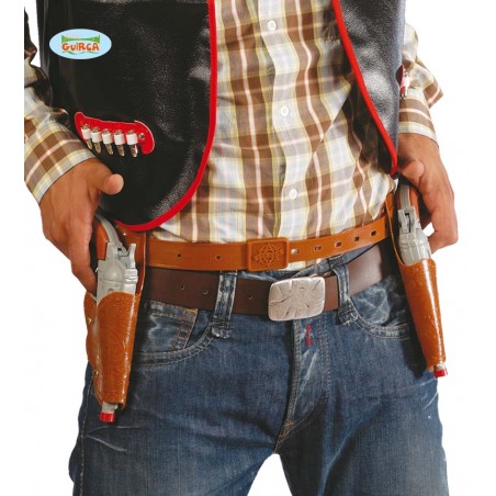 CARTUCHERA DOBLE CON 2 PISTOLAS