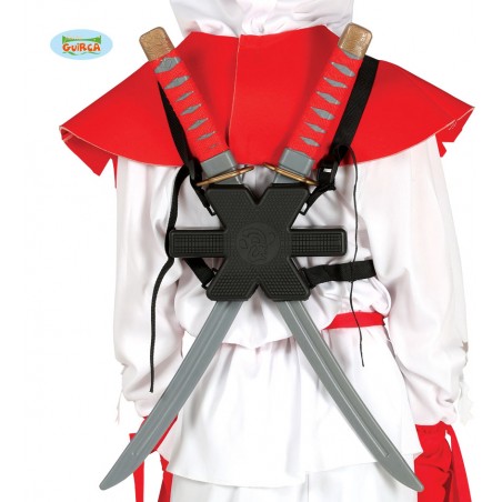 2 ESPADAS SAMURAI DE 53 CMS PARA LA ESPALDA