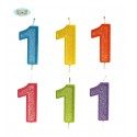 VELA NUMEROS 4 CM. COLORES SURTIDOS