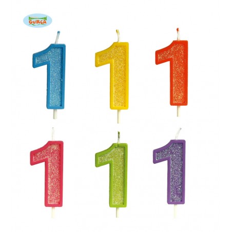 VELA NUMEROS 4 CM. COLORES SURTIDOS