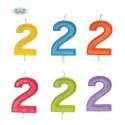 VELA NUMEROS 4 CM. COLORES SURTIDOS