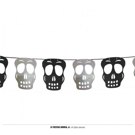 GUIRNALDA CALAVERAS BLANCAS Y NEGRAS 275 CMS