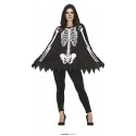 DISFRAZ PONCHO ESQUELETO ADULTA