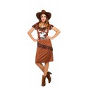 VAQUERA  CON FALDA MARRON COWGIRL T-ML