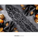 DECOR.ENCAJE NEGRO MESA, CALAVERAS 180X35 CM