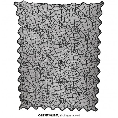 DECOR.ENCAJE NEGRO MESA, TELARAÑA 100X75 CM