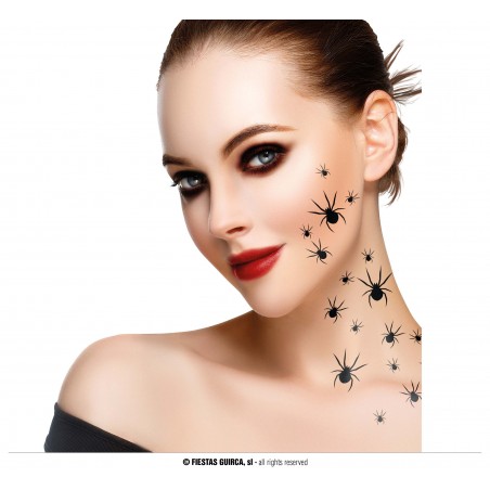 2 HOJAS DE 16 ARAÑAS, TATUAJES