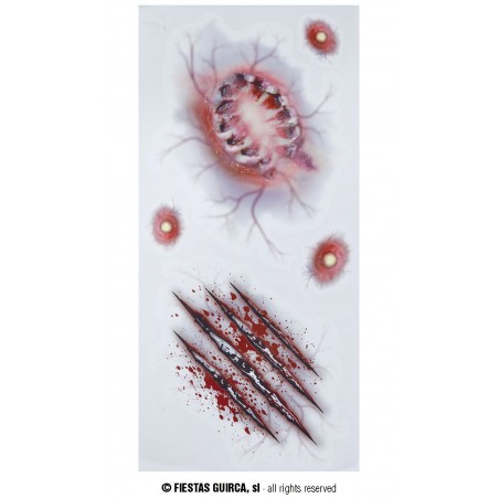 TATUAJES ADHESIVOS HERIDAS MORDISCO