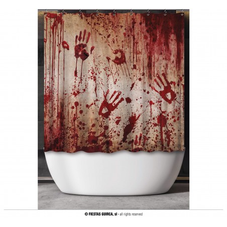 CORTINA BAÑO ENSANGRENTADA, 200X180 CMS