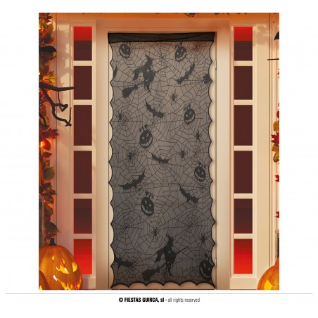 DECORACION ENCAJE NEGRO PUERTA, 194X100 CM