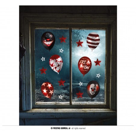 3 hojas electroest. ventana 30x40 | Halloween | Megafiesta