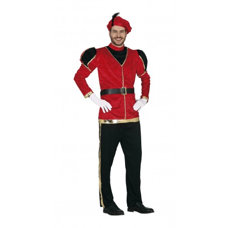 DISFRAZ DE PAJE ROJO HOMBRE