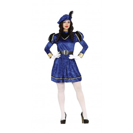 DISFRAZ DE PAJE AZUL MUJER