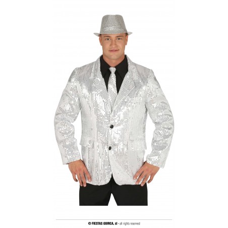 CHAQUETA LENTEJUELAS PLATA ADULTO