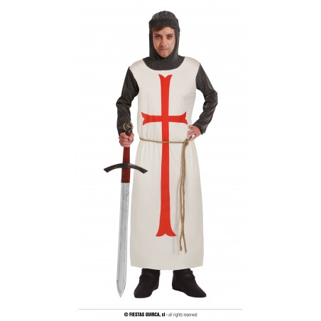 TEMPLARIO BLANCO  CON CRUZ  ROJA