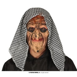 MASCARA BRUJA CON CAPUCHA LATEX