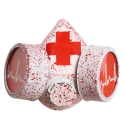 MASCARA DE GAS ENSANGRENTADA