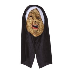 MASCARA MONJA TERROR CON CAPUCHA PVC