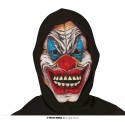 MASCARA PAYASO CON CAPUCHA NEGRA LATEX