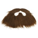 BARBA Y BIGOTE CASTAÑA CON GOMA ELASTICA
