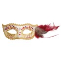 G12022 ANTIFAZ BLANCO CON PLUMA  ROSA