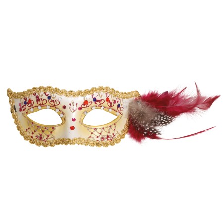 G12022 ANTIFAZ BLANCO CON PLUMA  ROSA