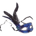 ANTIFAZ LENTEJUELAS AZUL CON PLUMA