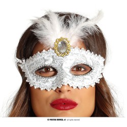ANTIFAZ BLANCO CON PLUMA